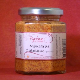 Moutarde ancienne de Grains à la Catalane (poivrons-oignons) 200g, marque PYRENE