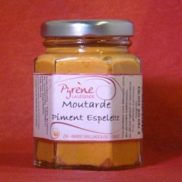 Moutarde fine Piment Espelette 100g, marque PYRENE